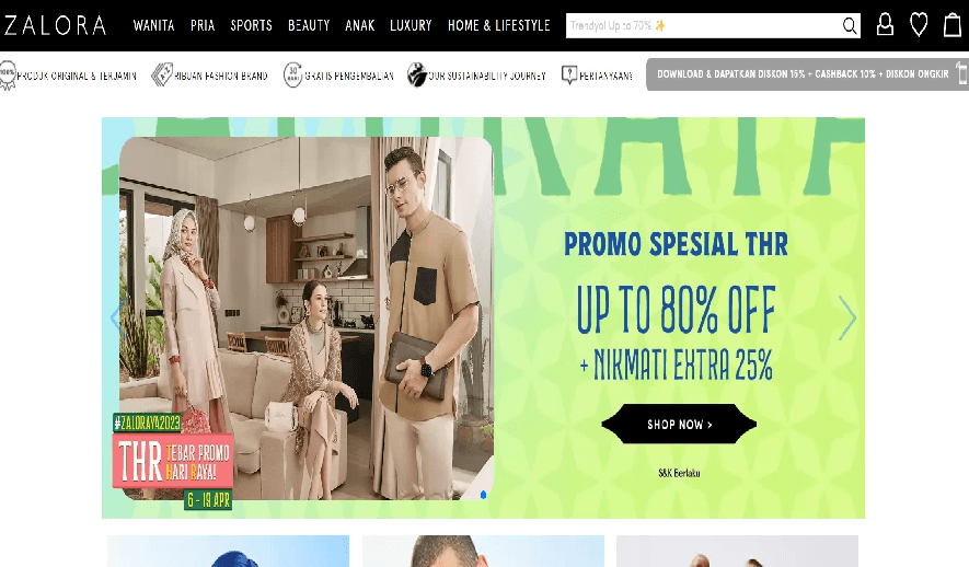 Contoh Landing Page - Zalora